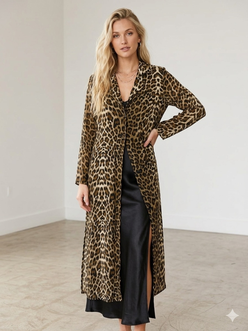 Sole Dior Studios 80’s Vintage Leopard Print Midi Cover Up - Brown/Black
